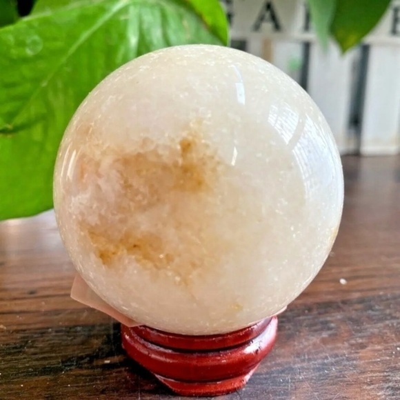 2 1/2” Natural Quartz Stone Crystal Ball Sphere W/Stand - Picture 1 of 7